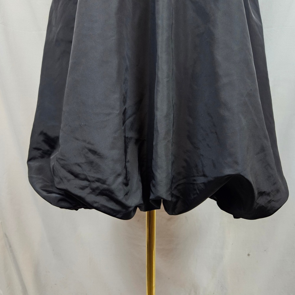 Wild Fable Black Ruffle Strap Plunge Neck Bubble Hem‎ Mini Dress M Fairy Boho - Picture 4 of 7